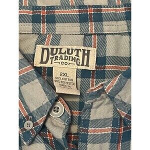DULUTH COTTON BLEND MULTI-COLOR PLAID SHIRT WITH JERSEY SLITS ON BACK Size 2XL